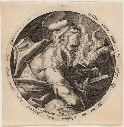 Sankt Lukas, plansch tre från De fyra evangelisterna av Jacques de Gheyn II