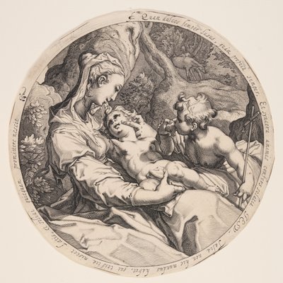 Jungfru Maria med barnet och Johannes Döparen av Jacques de Gheyn II