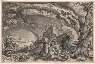 Häxor förbereder sig för sabbat av Jacques de Gheyn II