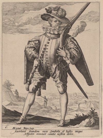 Musketör av Jacques de Gheyn II after Hendrik Goltzius