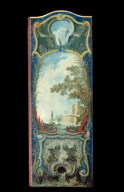 Möbler: målarskärm på marouflpapper av Jacques de Lajoue (1686-1761) 1700-tal av Jacques de Lajoüe