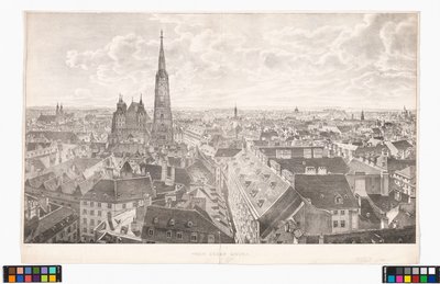 Panorama över Wien mot öster, från Sankt Peterskyrkan av Jakob Alt
