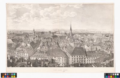 Panorama över Wien mot söder, från Sankt Peterskyrkan av Jakob Alt