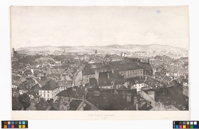 Panorama över Wien västerut, från Peterskyrkan av Jakob Alt