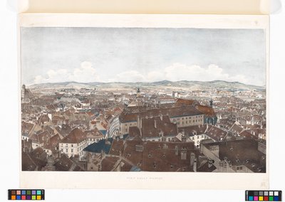Panorama över Wien mot väster, från Peterskyrkan av Jakob Alt
