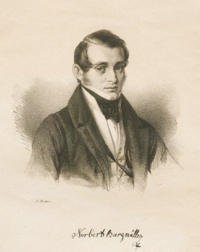 Porträtt av kompositören Norbert Burgmüller 1810-1836, 1836 av Jakob Becker
