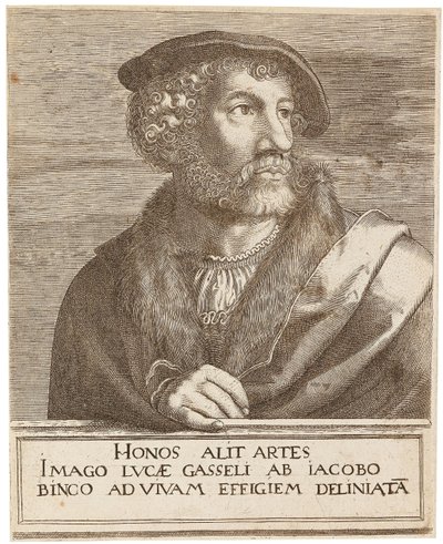 Porträtt av konstnären Lucas Gassel. av Jakob Binck