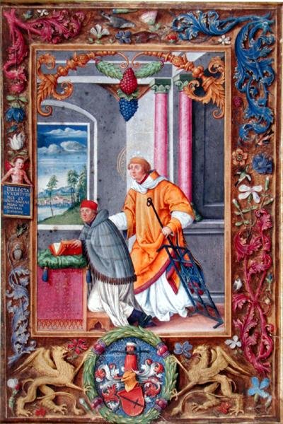 Anton Kress och Sankt Lawrence, sida ur en missal av Jakob Elsner