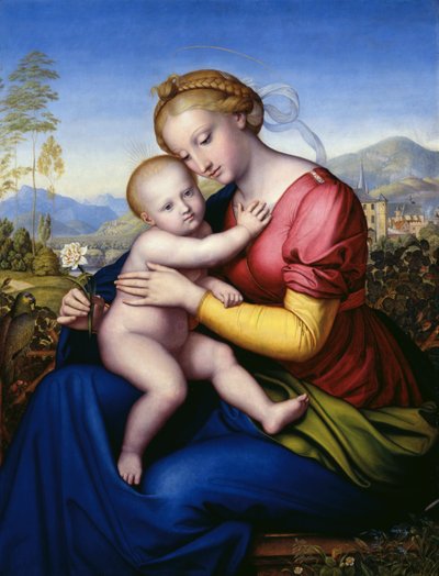 Madonna med barn och papegoja av Jakob Götzenberger