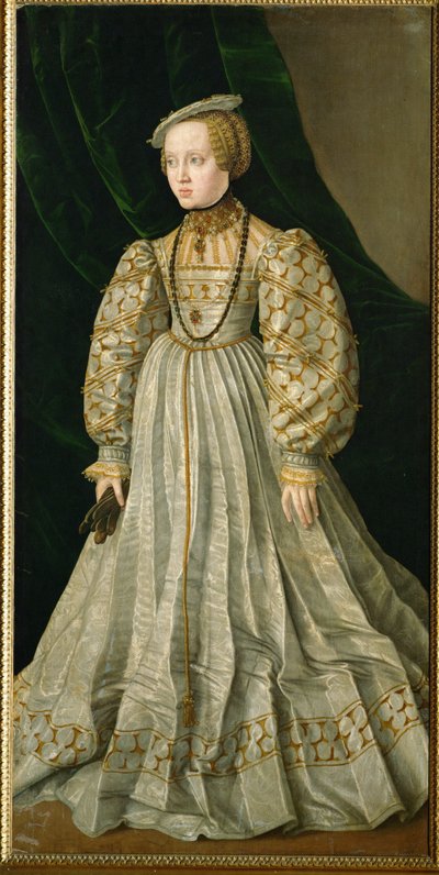 Ärkehertiginnan Anna, dotter till kung Ferdinand och hans hustru Anna av Ungern, gift med Albrecht av Bayern (målning på duk) av Jakob Seisenegger
