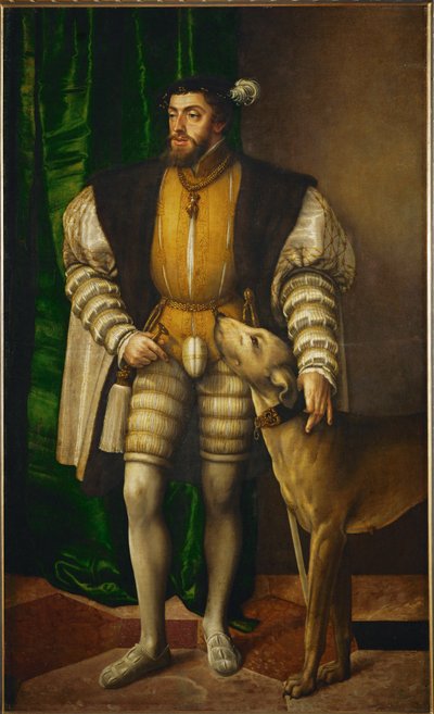 Kejsar Karl V, i vars rike solen ... (målning på duk) av Jakob Seisenegger