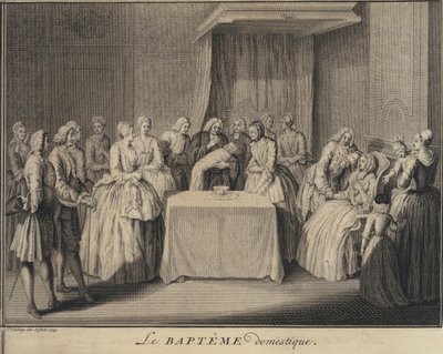 Ett inhemskt dop (gravyr) av Jakob van der Schley