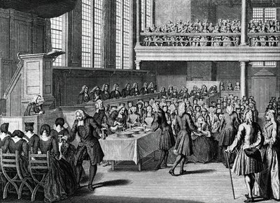 Döpares middag, gravyr av Jacobus van der Schley (1715-1779) från religiösa ceremonier och seder hos alla världens folk av Jakob van der Schley