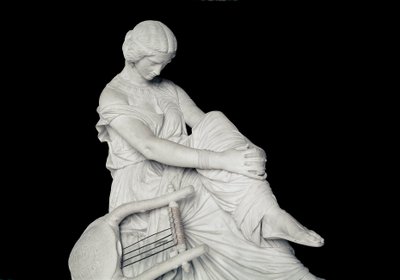 Sapho (eller Sappho, 700-talet f.Kr.), grekisk poet från antiken. Marmorskulptur av James Pradier (1790-1852) av James Pradier