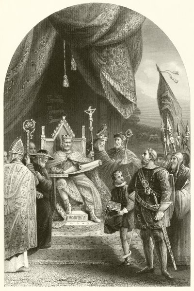 King John försegling Magna Charta (gravyr) av James (after) Lonsdale