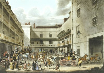 Royal Mail förbereder sig för start (färgad litho) av James (after) Pollard