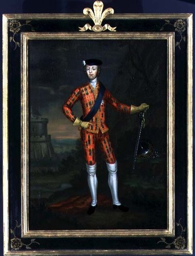 "Harlequin"-porträtt av Bonnie Prince Charlie, ca 1745 (olja på duk) av James (c.1692 1767) Wasdail