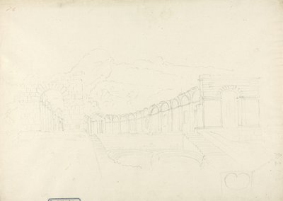 Tempel ovanför våren i Zaghouan (grafit på papper) av James 1730 94 Bruce