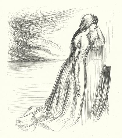 "Left His Home" (gravyr) av James Abbott McNeill (after) Whistler