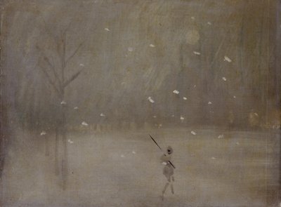 Snowstorm (olja på duk) av James Abbott McNeill (after) Whistler