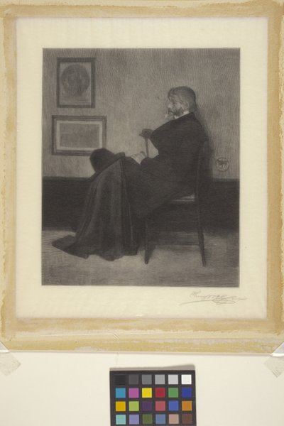 Thomas Carlyle (trägravyr) av James Abbott McNeill (attr.to) Whistler