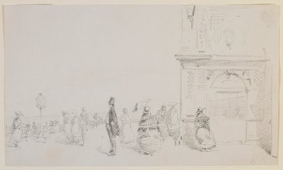 En grupp figurer på en esplanad, 1857. av James Abbott McNeill Whistler