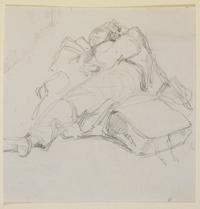 En man som sov på en hög med bagage, 1858. av James Abbott McNeill Whistler
