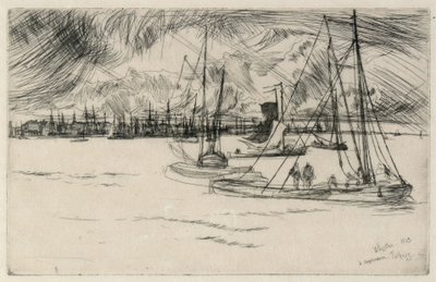 Amsterdam från Tolhuis av James Abbott McNeill Whistler