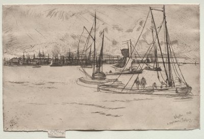 Amsterdam från Tolhuis, 1863. av James Abbott McNeill Whistler