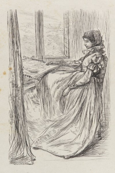 En illustration till Morgonen före massakern i St. Bartholomew, 1862. av James Abbott McNeill Whistler