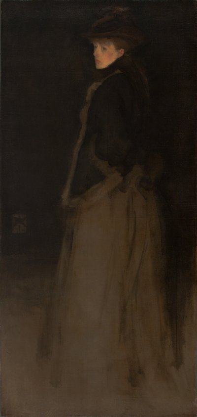Arrangemang i svart och brunt, pälsjackan av James Abbott McNeill Whistler