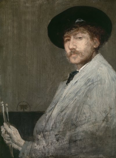 Arrangemang i grått: Porträtt av målaren, c.1872 av James Abbott McNeill Whistler