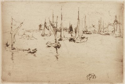 Pråmar, Dordrecht, 1884. av James Abbott McNeill Whistler