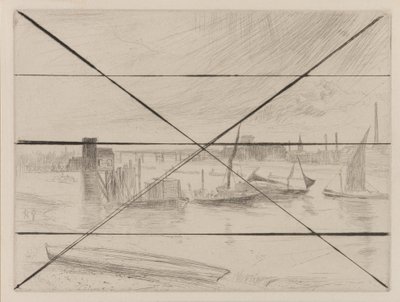 Battersea Dawn Cadogan Pier, 1861. av James Abbott McNeill Whistler