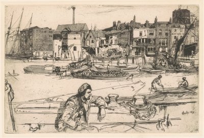 Black Lion Wharf, 1859. av James Abbott McNeill Whistler
