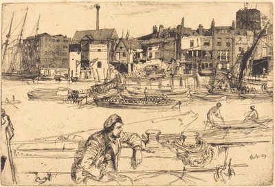 Black Lion Wharf, 1859. av James Abbott McNeill Whistler