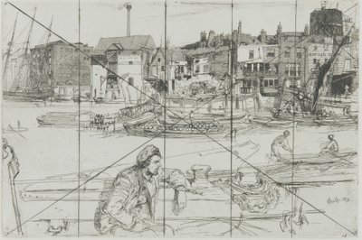 Black Lion Wharf, 1859. av James Abbott McNeill Whistler