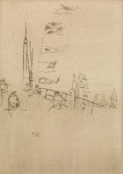 Bunting, från en uppsättning av tolv etsningar med titeln The Naval Review, 1887 av James Abbott McNeill Whistler