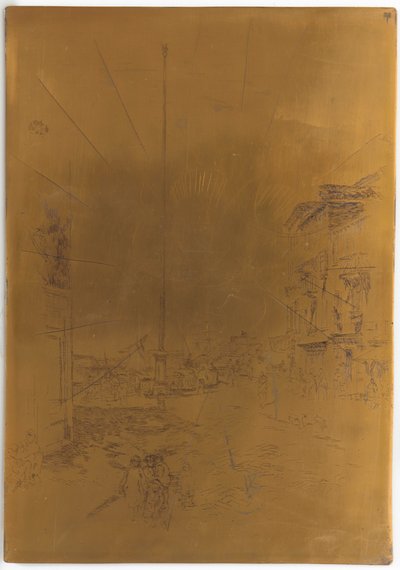 Inställd tryckplåt för den lilla masten, 1879-1880. av James Abbott McNeill Whistler