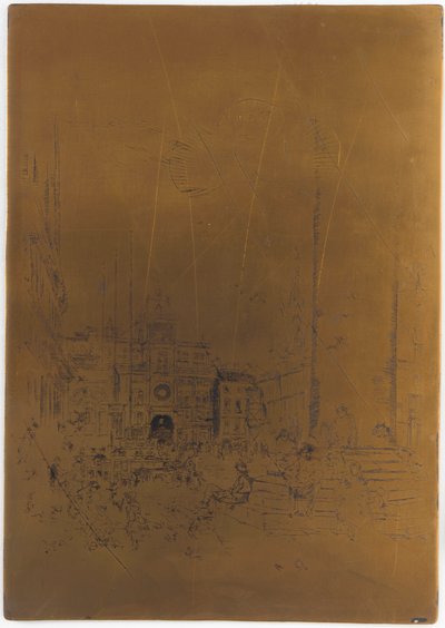 Annullerad tryckplåt för The Piazzetta, 1879-1880. av James Abbott McNeill Whistler