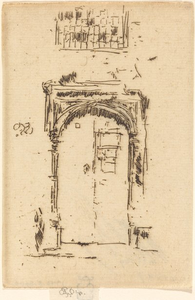 Kyrkans dörröppning, Edgemere. av James Abbott McNeill Whistler