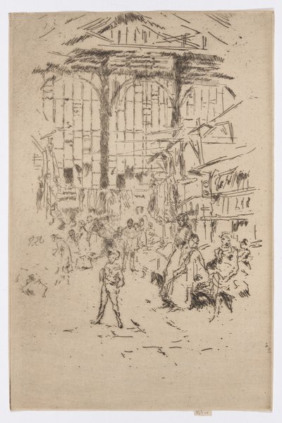 Clothes-Exchange, Houndsditch, No.2, ca 1886-88 (etsning; bläck på papper) av James Abbott McNeill Whistler