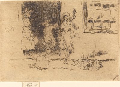 Stugadörr, ca. 18841886. av James Abbott McNeill Whistler