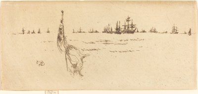 Doppa flaggan, 1887. av James Abbott McNeill Whistler