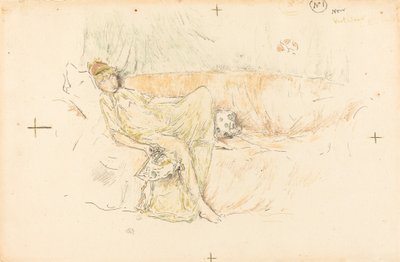 Draperad figur, liggande, 1892. av James Abbott McNeill Whistler