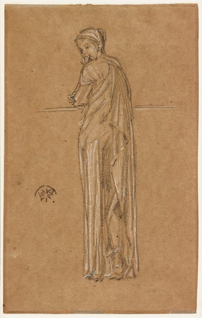 Draperad figur stående, 1870-1873. av James Abbott McNeill Whistler