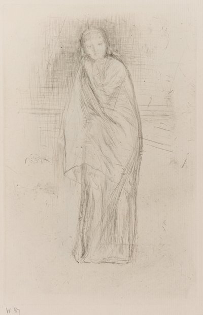Draperad modell, 1870. av James Abbott McNeill Whistler