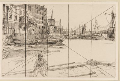 Eagle Wharf Tyzac Whiteley och Co., 1859. av James Abbott McNeill Whistler