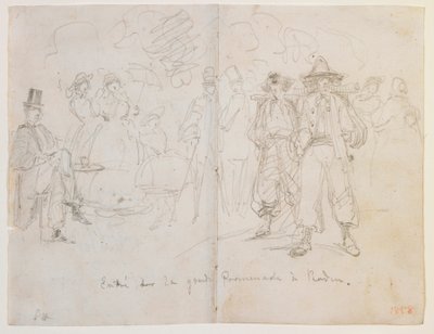 Gick in på den stora strandpromenaden i Baden, 1858. av James Abbott McNeill Whistler