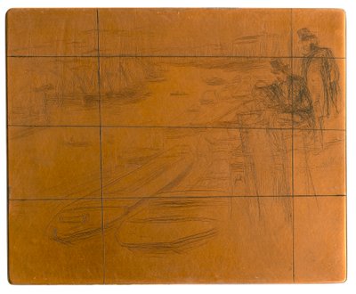 Etsplåt: The Little Pool, 1861. av James Abbott McNeill Whistler